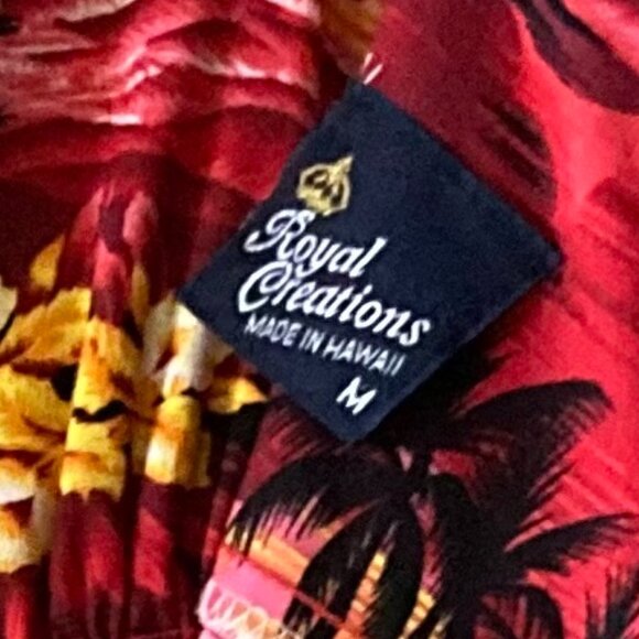 ROYAL CREATIONS MADE IN HAWAII LONG MUU MU'U MAXI ALOHA HAWAIIAN DRESS RED SUN M - Picture 9 of 16